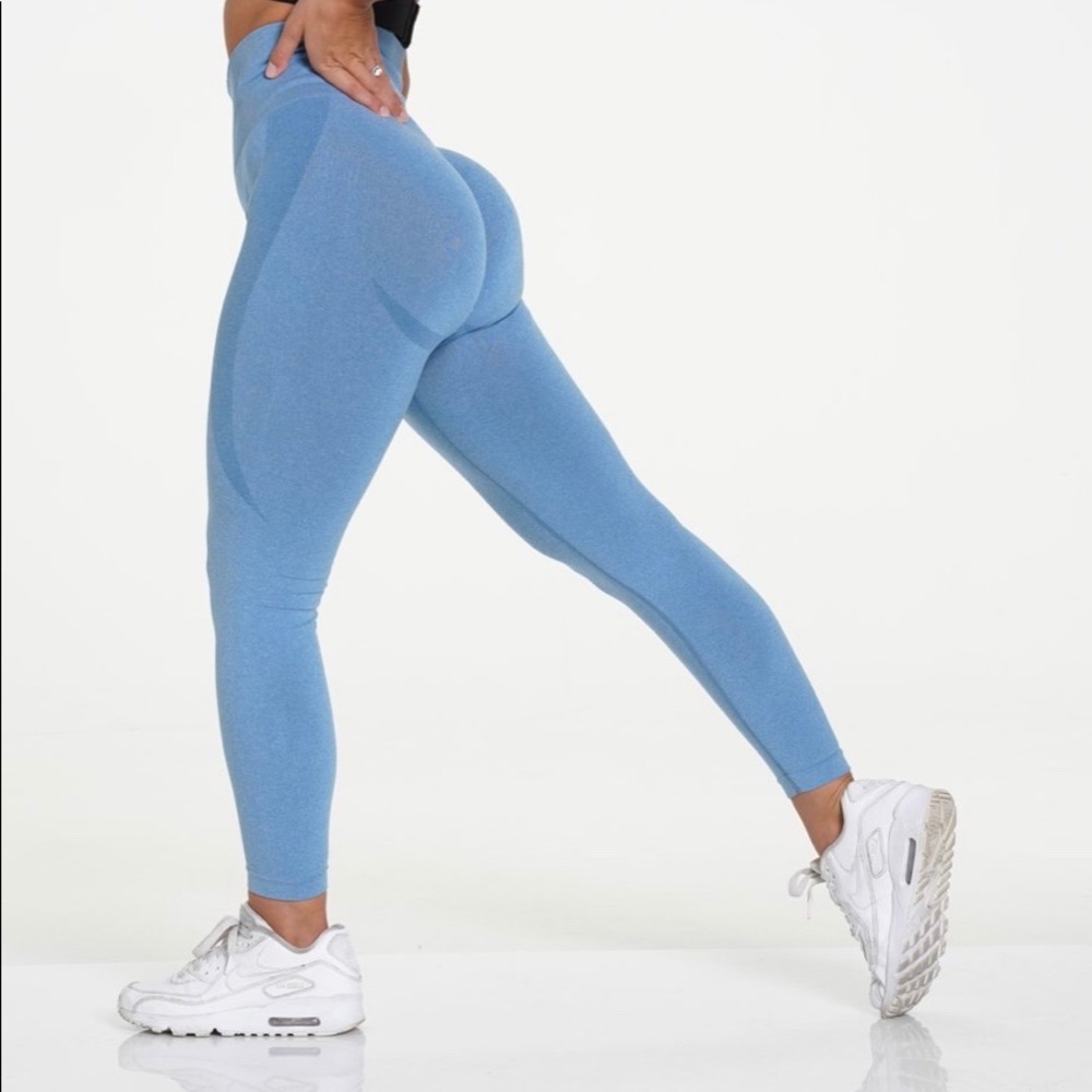 Sky blue contour seamless leggings